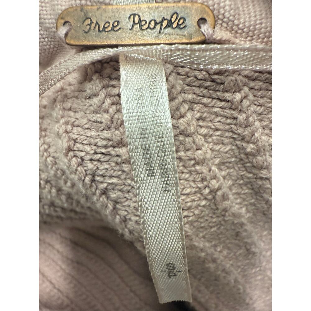 Free People Womens Small I Can’t Wait Crop Sweater Oversized Rose Pink Mauve - Picture 3 of 5